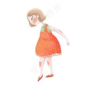 毕业季儿童节扁平风手绘可爱女孩