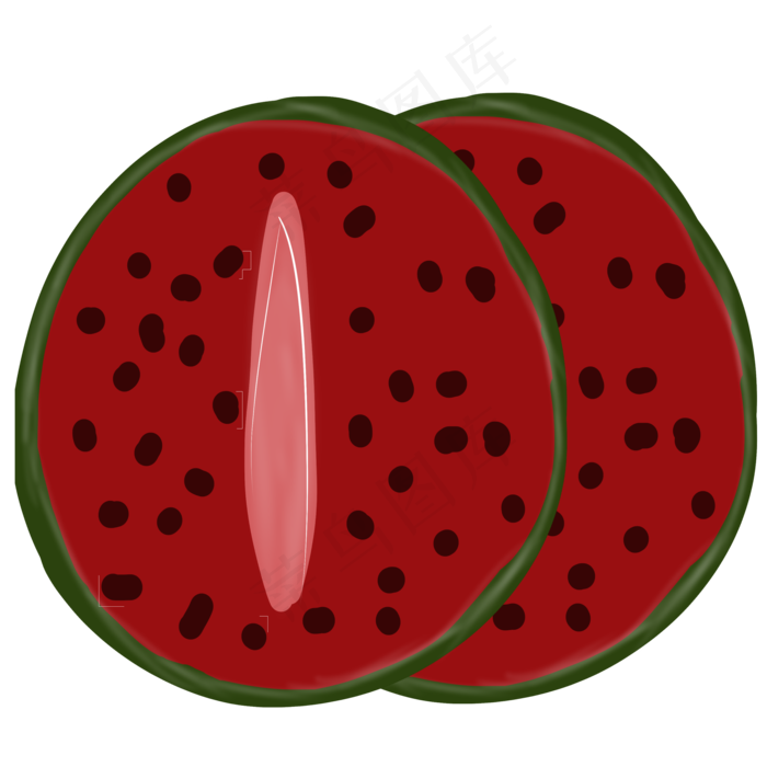 切开的两个西瓜水果
