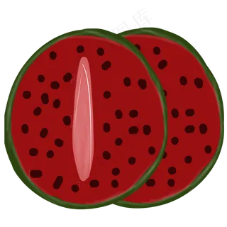 切开的两个西瓜水果