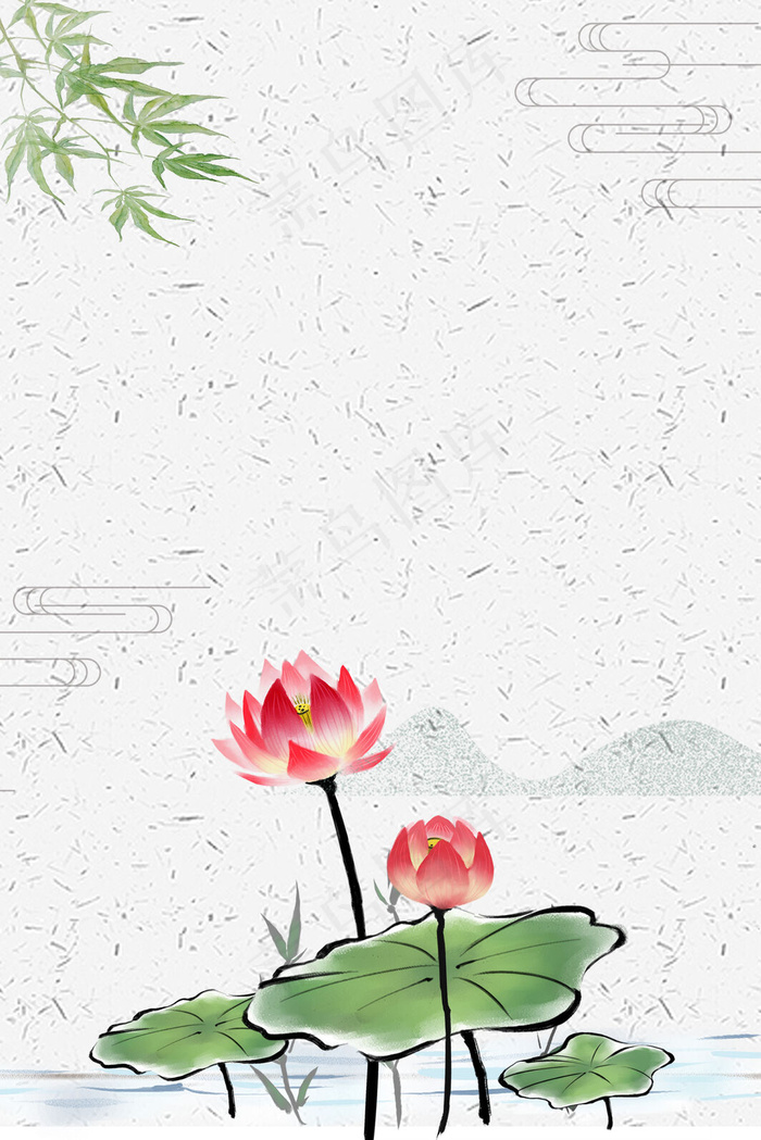 古风荷塘主题海报