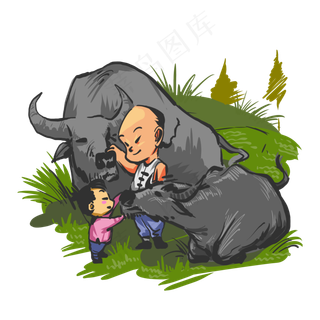 清明节放牛牧童