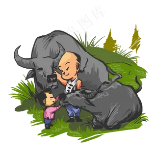 清明节放牛牧童