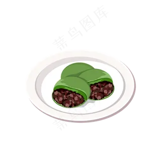 清明节青团矢量卡通图,免抠元素