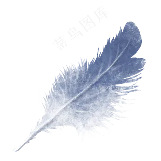 蓝色质感肌理毛茸茸羽毛,免抠元素