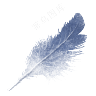 蓝色质感肌理毛茸茸羽毛,免抠元素