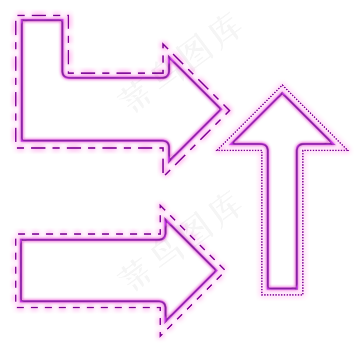 紫色霓虹灯装饰,免抠元素