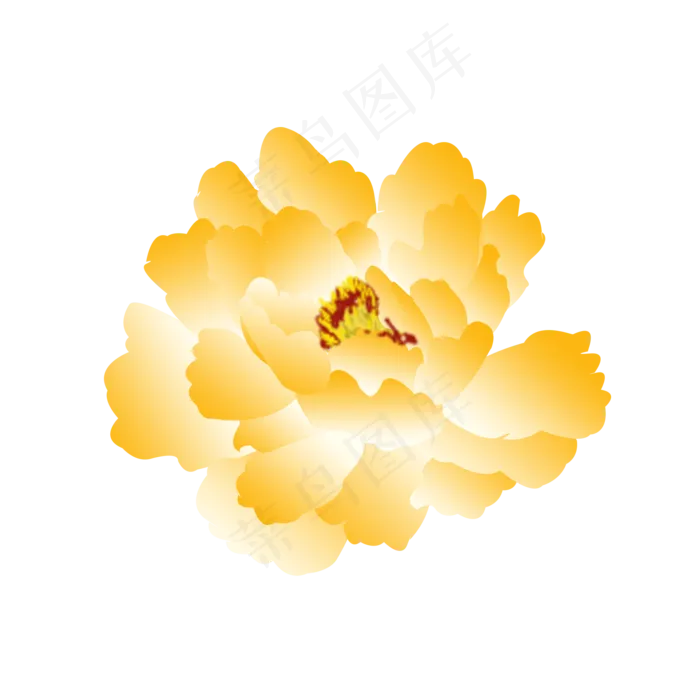 牡丹手绘牡丹黄牡丹富贵牡丹花朵,免抠元素(1024*1369px 72 dpi )psd模版下载