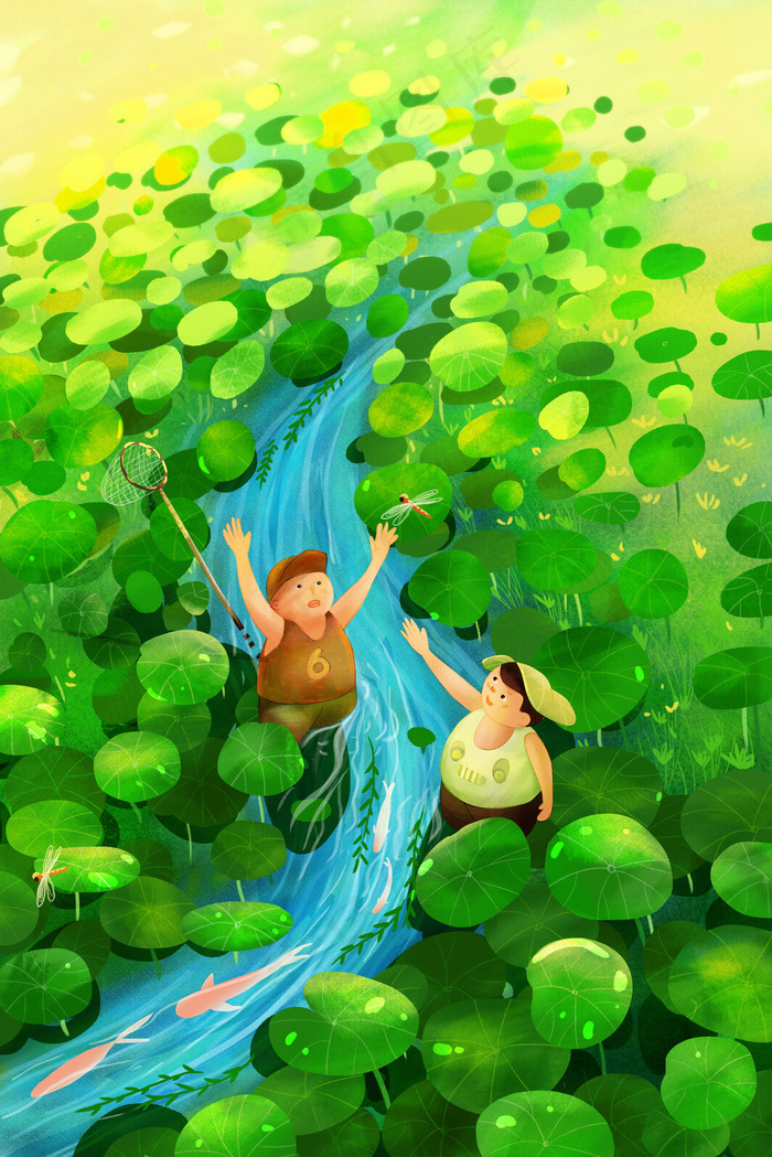 二十四节气立夏捉蜻蜓