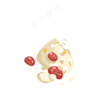 卡通红枣糯米粽子免扣图