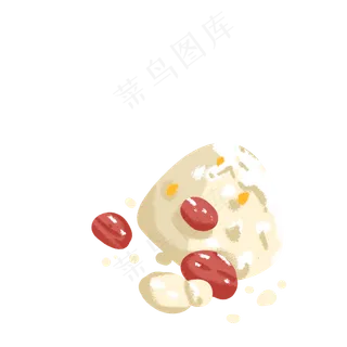 卡通红枣糯米粽子免扣图