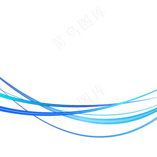 蓝色下凹弧形线条,免抠元素