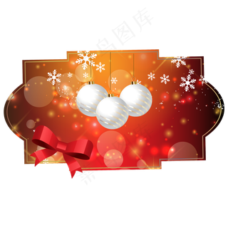 圣诞节红色邀请函贺卡装饰,免抠元素