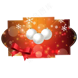 圣诞节红色邀请函贺卡装饰,免抠元素