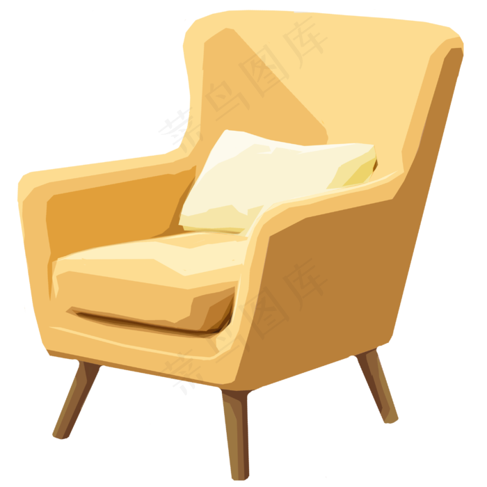 米色单人沙发简约,免抠元素