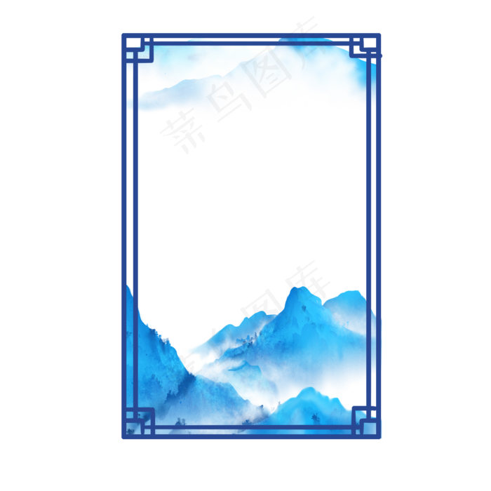 古风山丘边框(2000X2000(DPI:300))psd模版下载