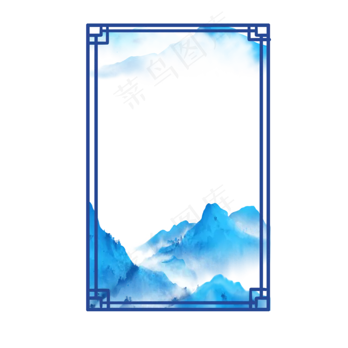 古风山丘边框(2000X2000(DPI:300))psd模版下载