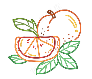 夏日水果可爱简笔