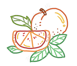 夏日水果可爱简笔