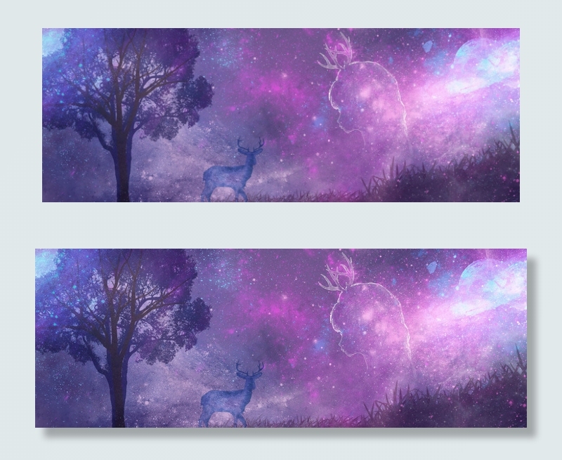 星空麋鹿少女仲夏夜之梦banner背景背景图片素材,背景元素
