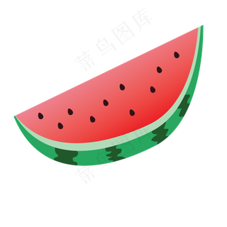 一片卡通红西瓜免抠图