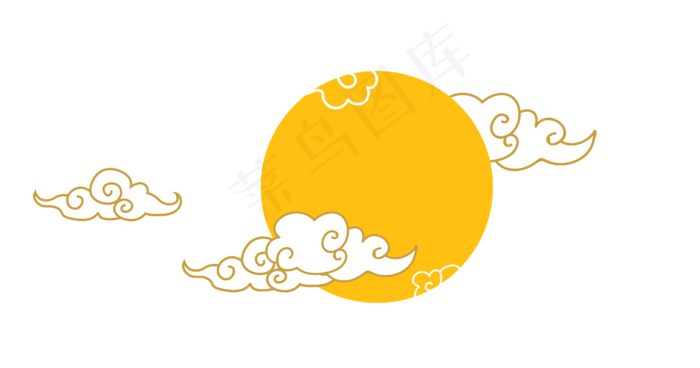 矢量月亮云纹,免抠元素