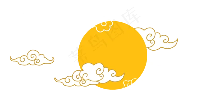 矢量月亮云纹,免抠元素(4167*2193px 300 dpi )ai矢量模版下载