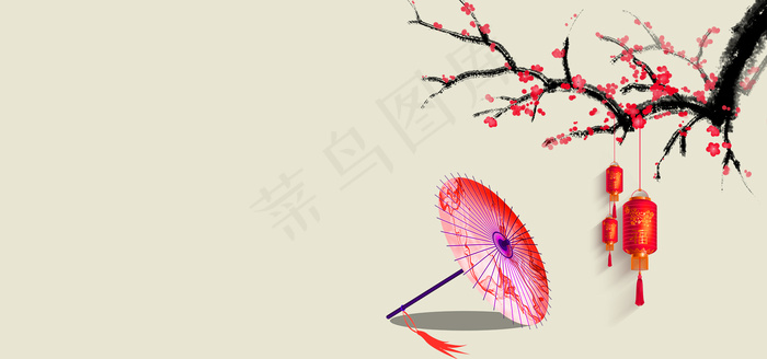 淘宝天猫古风店中国风简约黄色banner