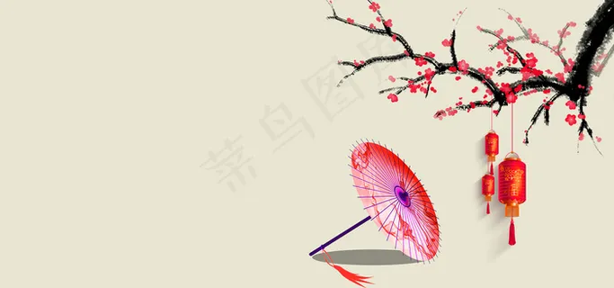 淘宝天猫古风店中国风简约黄色banner