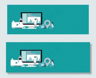 25D矢量商务办公banner