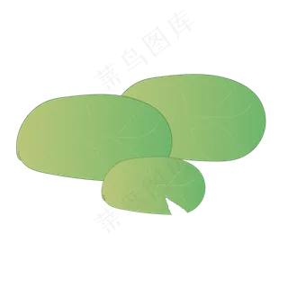 绿色圆弧创意浮萍元素