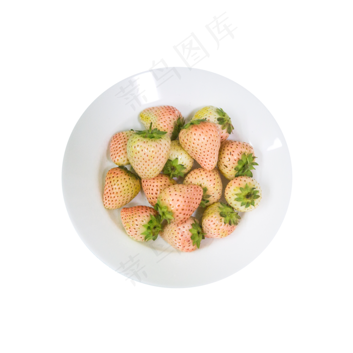 一盘草莓实拍免抠