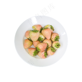 一盘草莓实拍免抠