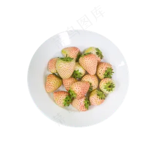 一盘草莓实拍免抠