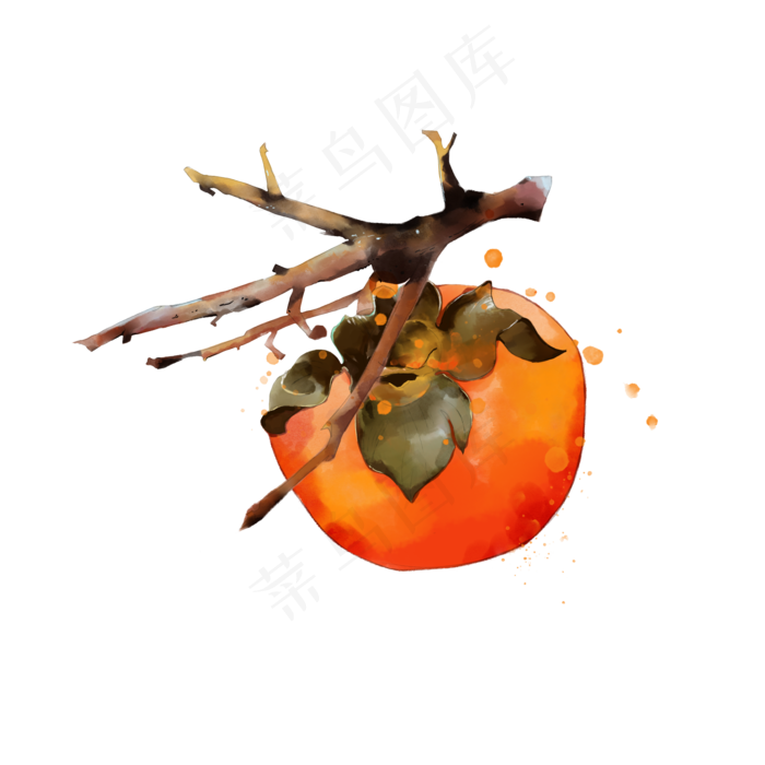 夏日夏天水果水彩风免扣电商