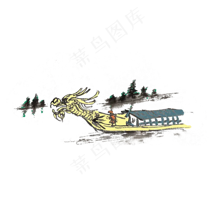 端午节手绘水墨素材(4000X4000(DPI:300))psd模版下载