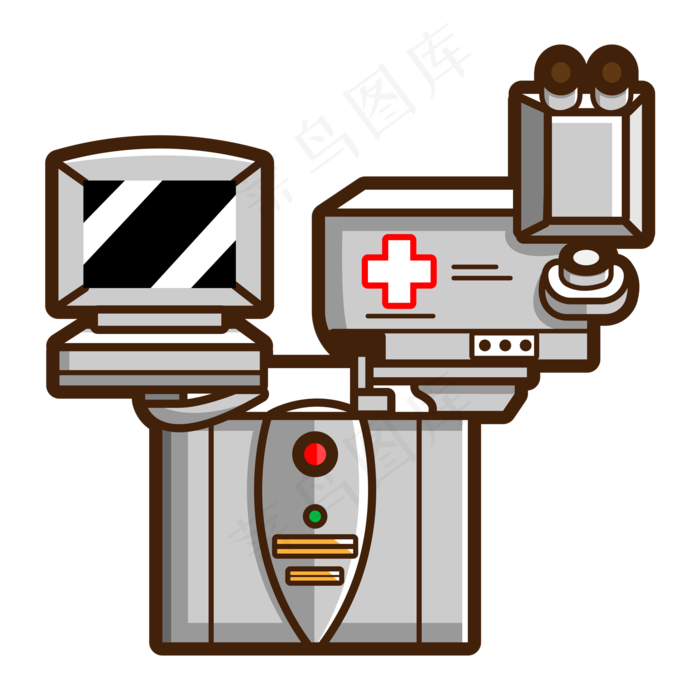矢量AI卡通医疗设备素材,免抠元素