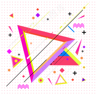 孟菲斯风格时尚潮流几何点线面背,免抠元素