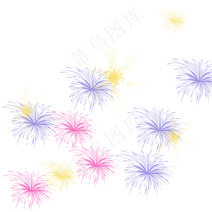 彩色烟花开业庆祝,免抠元素(2000*2000px 300 dpi )psd模版下载