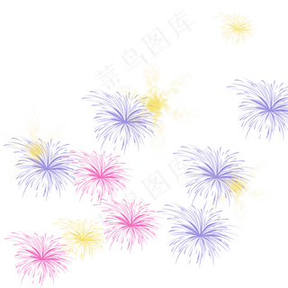 彩色烟花开业庆祝,免抠元素
