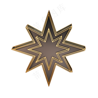 点缀黑金风立体星星,免抠元素