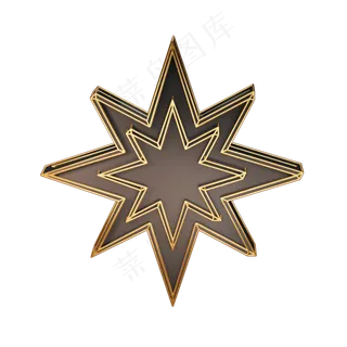 点缀黑金风立体星星,免抠元素