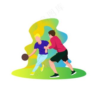 五四青年节青年人打篮球运动