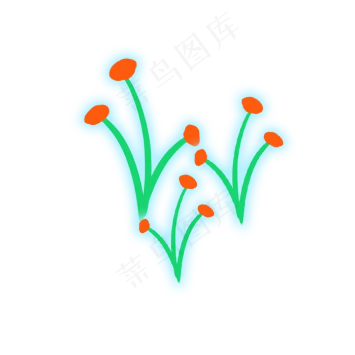 卡通春天植物草叶下载(2000X2000(DPI:300))psd模版下载