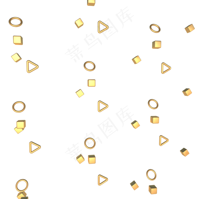 金色漂浮立体电商,免抠元素(2000*2000px 300 dpi )