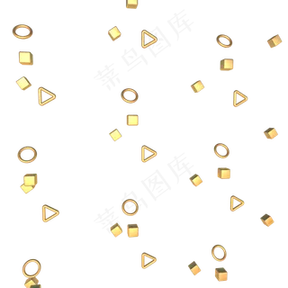 金色漂浮立体电商,免抠元素