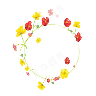 清新花朵小清新叶子花环