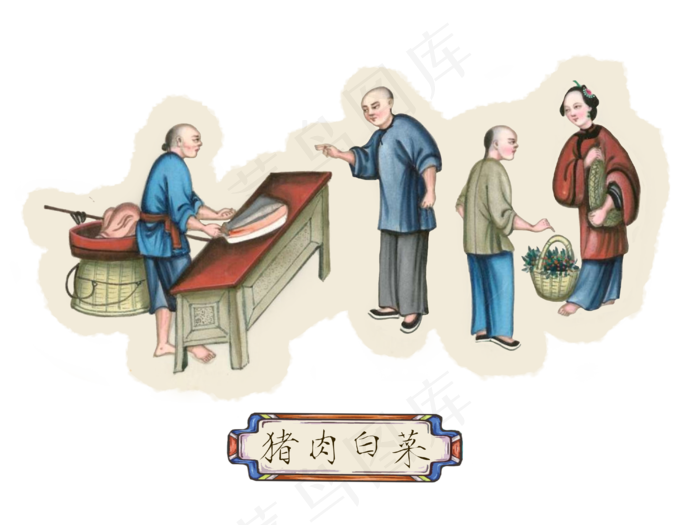 中国古典猪肉涨价物价市井市集商