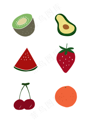手绘水果小清新设计元素