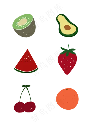 手绘水果小清新设计元素