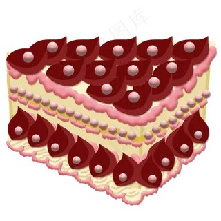 珍珠玫瑰千层奶油蛋糕PNG免抠图